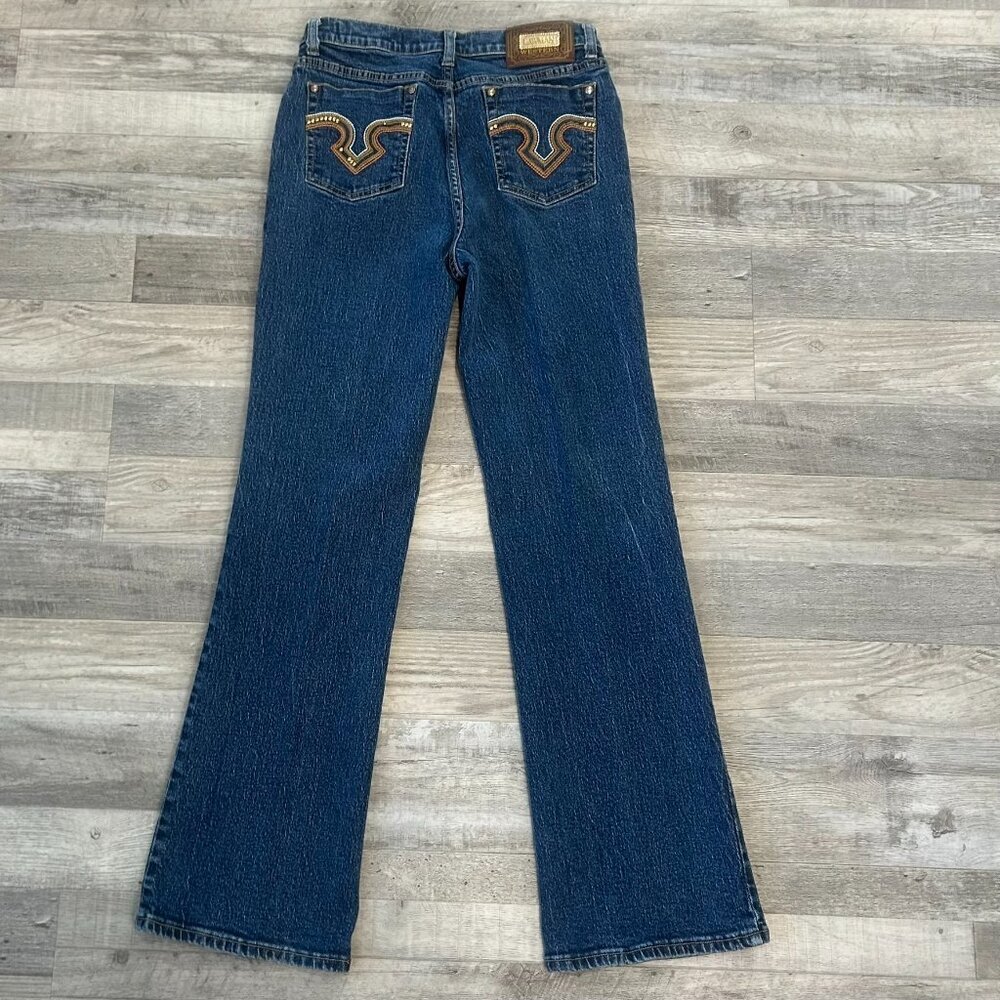 Lawman Western Jeans Size 7 Dark Wash, Straight Leg, High Rise D46